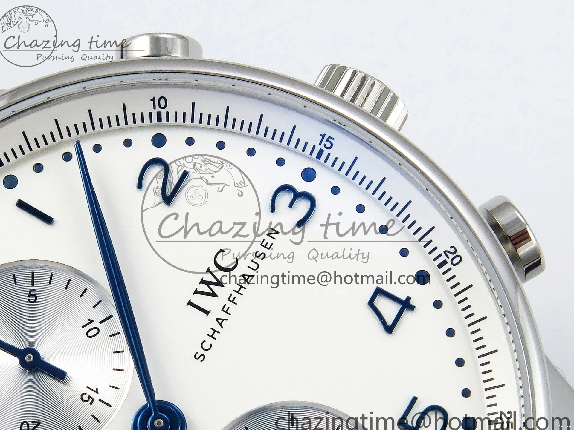 MIROTIME 0511 Casual Portuguese Chrono IW3716 Z+F 1:1 Best Edition White Dial on Blue Rubber Strap A 7016